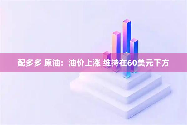 配多多 原油：油价上涨 维持在60美元下方