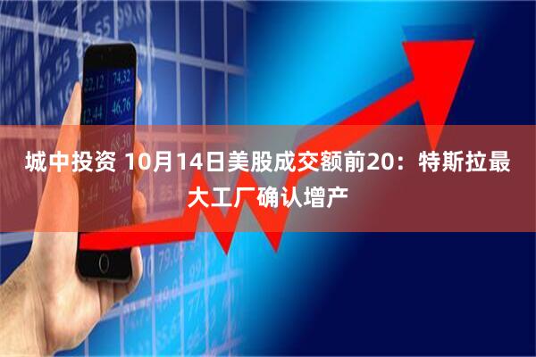 城中投资 10月14日美股成交额前20：特斯拉最大工厂确认增产