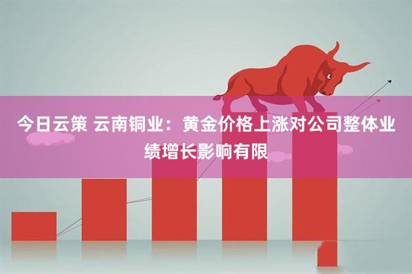 今日云策 云南铜业：黄金价格上涨对公司整体业绩增长影响有限