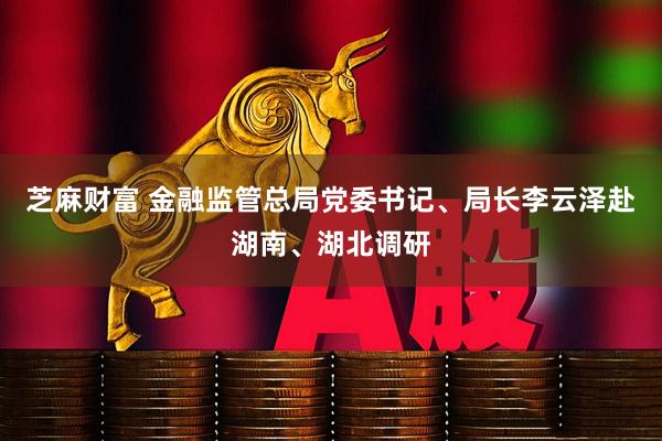 芝麻财富 金融监管总局党委书记、局长李云泽赴湖南、湖北调研